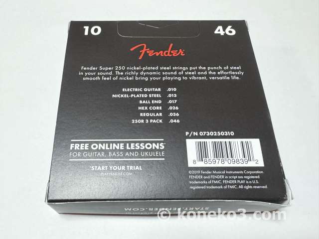 Fender Electric Guitar Strings, Regular 10-46