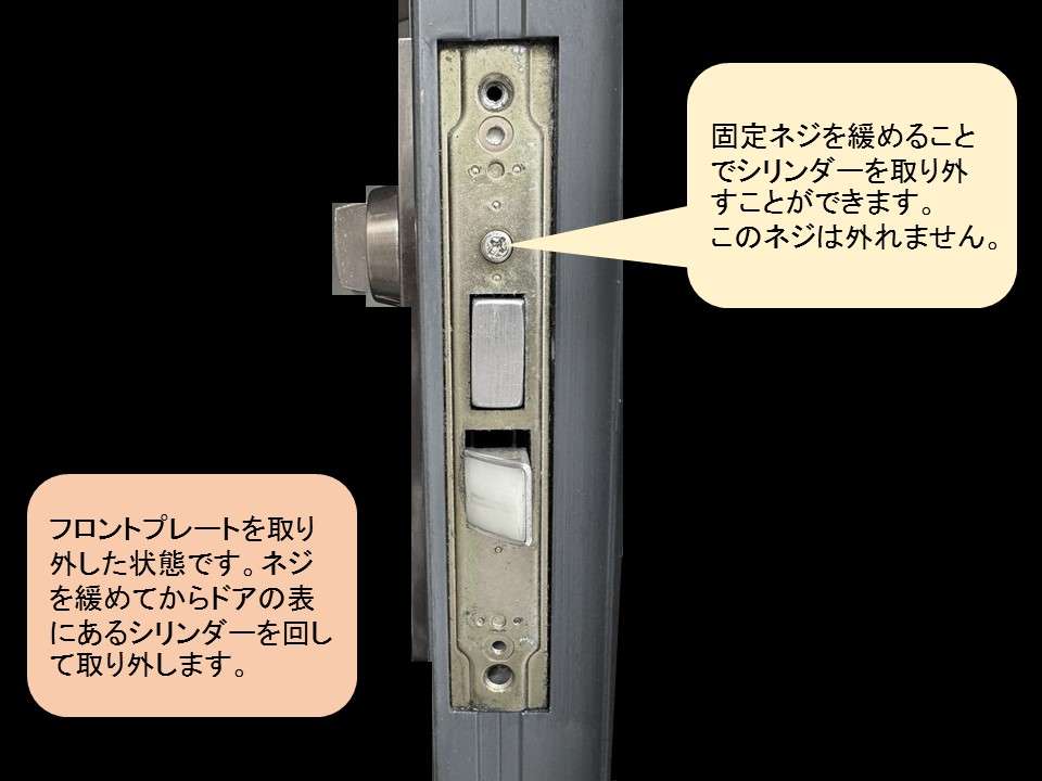 固定ネジを緩める