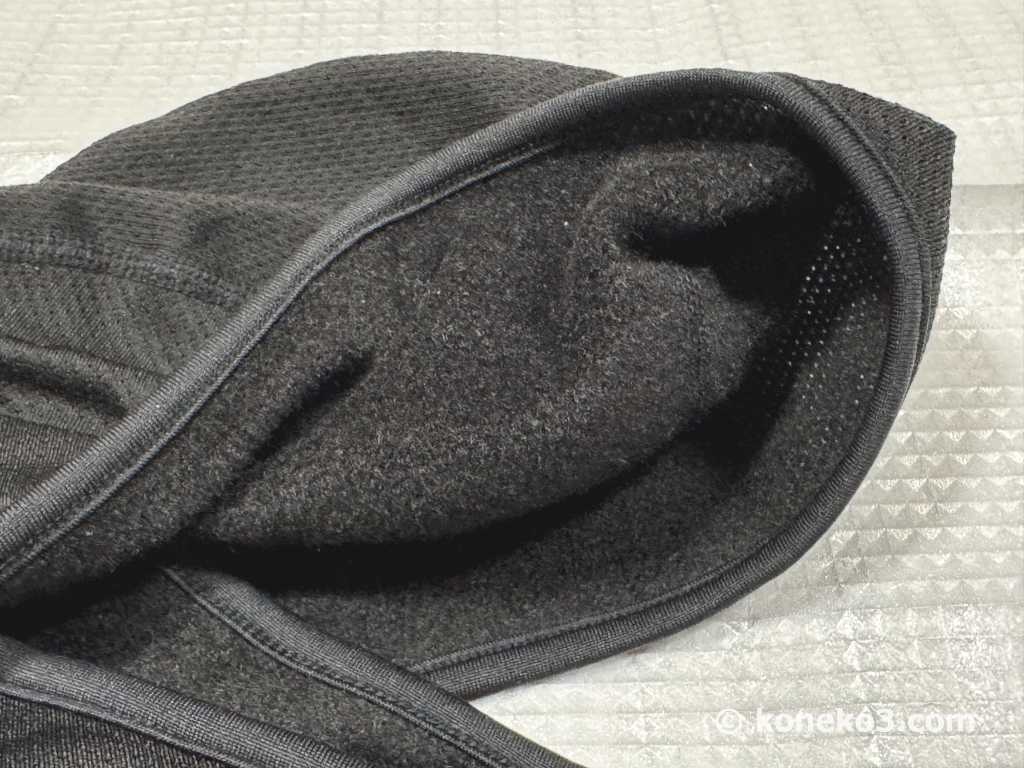 裏起毛の部分