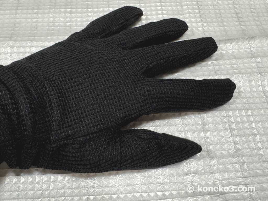 手袋の装着例（表側）